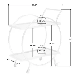 Kirklands Home Kitchen Islands & Bar Carts|Mirrored 2-Tier Odessa Bar Cart Silver