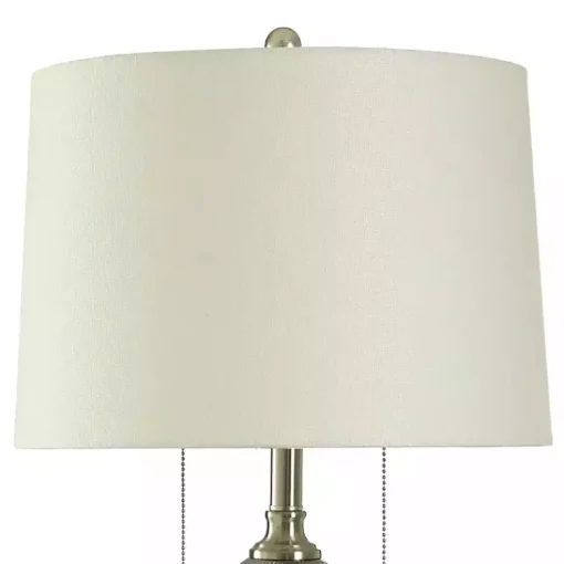 Kirklands Home Table Lamps|Silver Ribbed Glass Table Lamp White