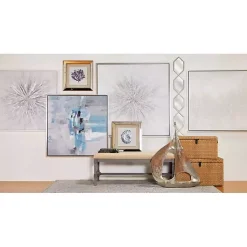 Kirklands Home Decorative Mirrors|Slim Stacked Hexagons Wall Mirror Silver