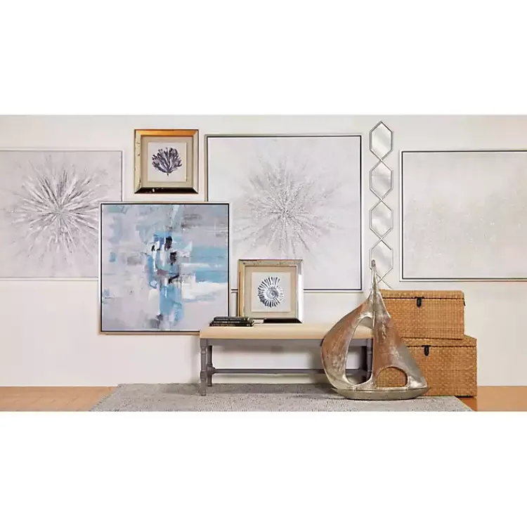 Kirklands Home Decorative Mirrors|Slim Stacked Hexagons Wall Mirror Silver