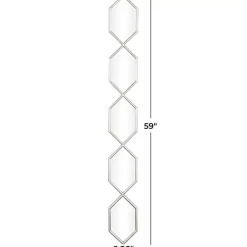 Kirklands Home Decorative Mirrors|Slim Stacked Hexagons Wall Mirror Silver