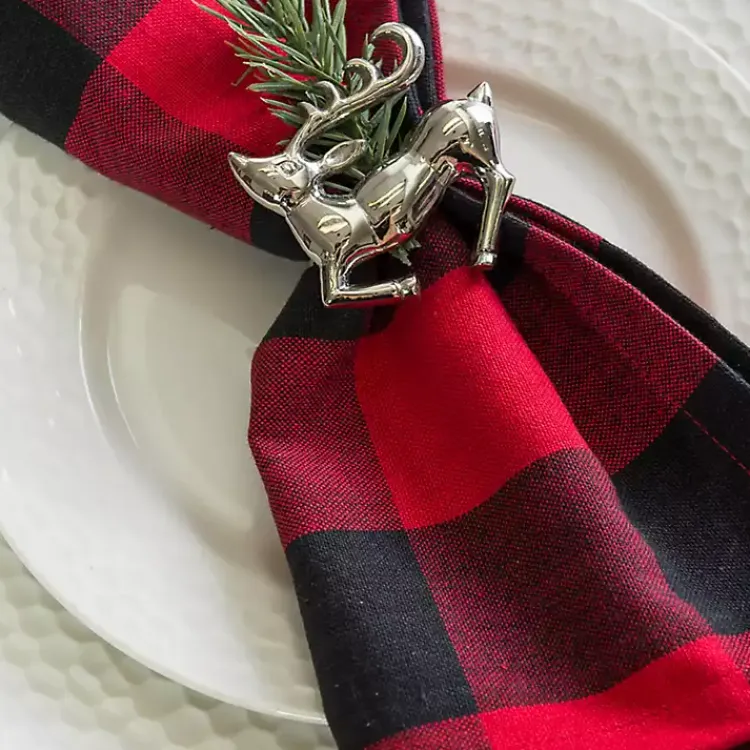 Clearance Stag Napkin Rings, Set of 6 Christmas Dining & Entertaining