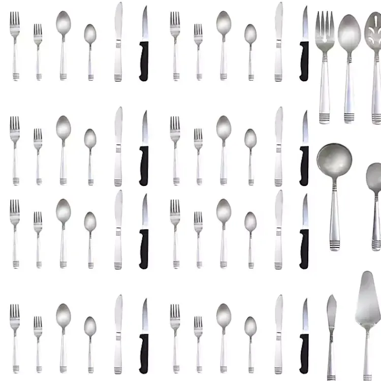 Kirklands Home Flatware & Cutlery|Stainless Steel 55-pc. Flatware Set Silver