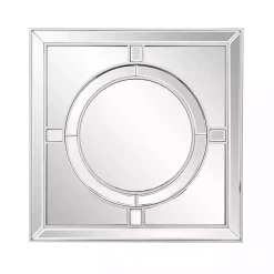 Kirklands Home Decorative Mirrors|Silver Windowpane Square Wall Mirror
