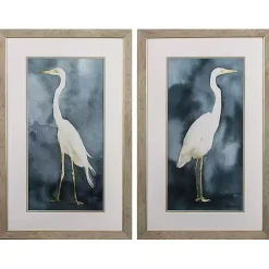 Kirklands Home Framed Art|Simple Egret 2-pc. Framed Wall Art Set