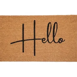 Kirklands Home Doormats|Simple Hello Script Doormat, 48x24 Brown