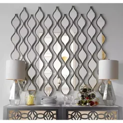 Kirklands Home Decorative Mirrors|Single Silver Raindrop Panel Mirror, 6.25x58.75