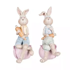 Discount Sitting Bunny Couple Figurines, Set of 2 Easter Decorations