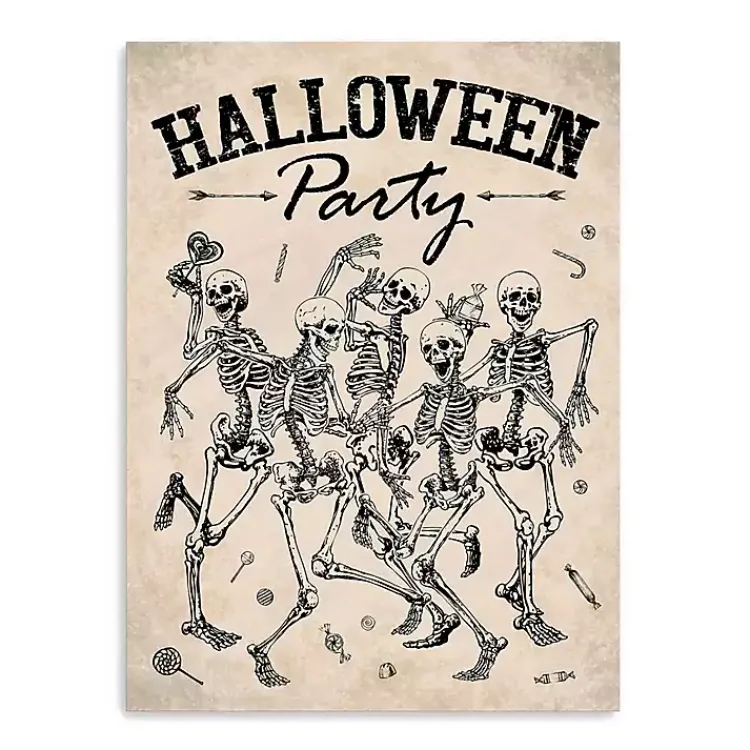 Hot Skeleton Halloween Party Canvas Art Print Halloween