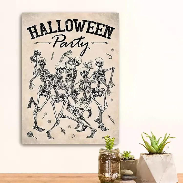 Hot Skeleton Halloween Party Canvas Art Print Halloween