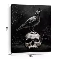 Skull & Raven Canvas Art Print, 16x20 Halloween