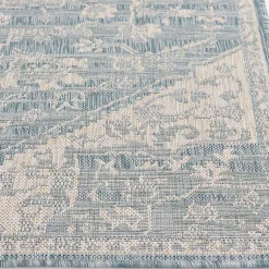 Kirklands Home Outdoor Rugs|Sky Medallion Lava Indoor/Outdoor Area Rug, 5x7 Blue