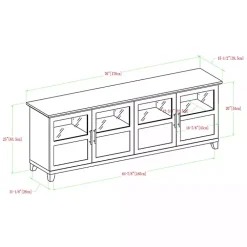 Kirklands Home Tv Stands & Media Consoles|Slate Glass Paneled Door TV Stand Gray