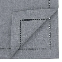 Kirklands Home Table Linens|Slate Hemstitch Border Table Runner Gray