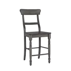 Kirklands Home Bar Stools & Counter Height Stools|Slate Ladder Back Counter Stools, Set of 2 Gray