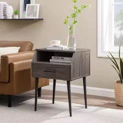Kirklands Home Accent & End Tables|Slate Open Storage Accent Table Gray
