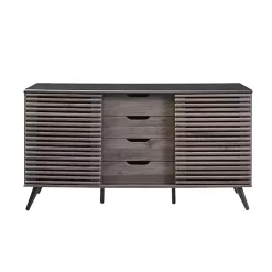 Kirklands Home Cabinets & Sideboards|Slate Slatted 4-Drawer Cabinet Gray