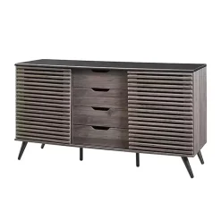 Kirklands Home Cabinets & Sideboards|Slate Slatted 4-Drawer Cabinet Gray