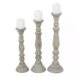 Sale Slate Rustic Mango Wood 3-pc. Candle Holder Set Candle Holders