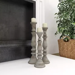 Sale Slate Rustic Mango Wood 3-pc. Candle Holder Set Candle Holders