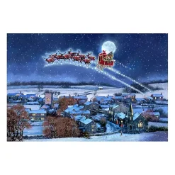 New Sleigh Over Town Canvas Art Print Christmas Art & Wall Decor
