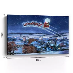 New Sleigh Over Town Canvas Art Print Christmas Art & Wall Decor