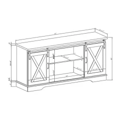 Kirklands Home Tv Stands & Media Consoles|Sliding Barn Door Open Shelf Wash TV Stand Gray
