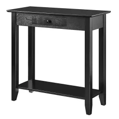 Kirklands Home Console Tables|Slim Single Drawer Console Table Black