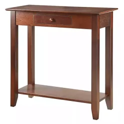 Kirklands Home Console Tables|Slim Single Drawer Console Table Brown
