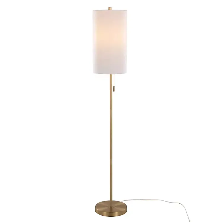 Kirklands Home Floor Lamps|Slim Gold Modern Floor Lamp White