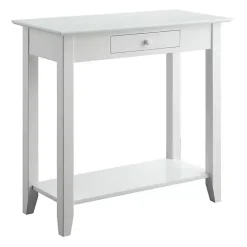 Kirklands Home Console Tables|Slim Single Drawer Console Table White
