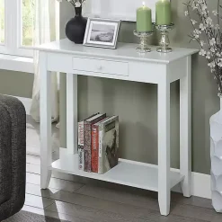 Kirklands Home Console Tables|Slim Single Drawer Console Table White