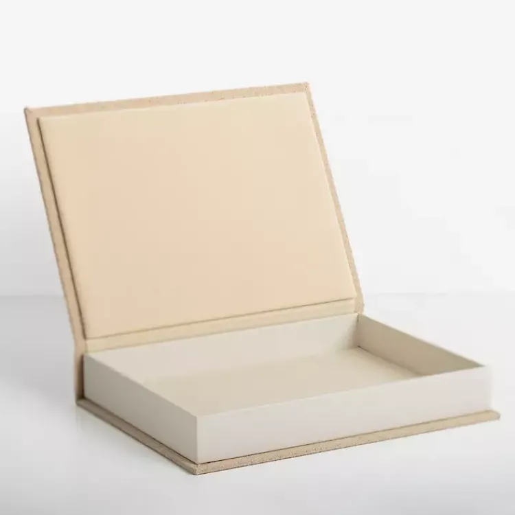 Outlet Small Beige Linen Book Box Baskets & Boxes