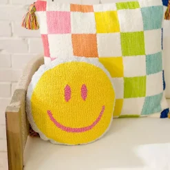 Kirklands Home Outdoor Cushions & Pillows|Smiley Face Outdoor Pillow