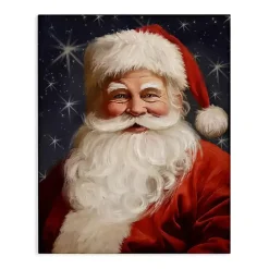 Best Smiling Santa Portrait Canvas Art Print Christmas Art & Wall Decor