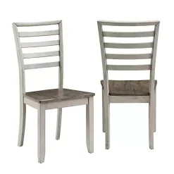 Kirklands Home Dining Chairs|Smoked Honey and Alabaster Dining Chairs, Set of 2