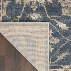 Kirklands Home Area Rugs|Smokey Blue and Ivory Floral Area Rug, 6x9