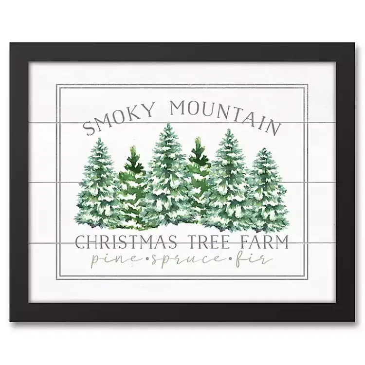 Hot Smoky Mountain Christmas Tree Farm Framed Plaque Christmas Art & Wall Decor