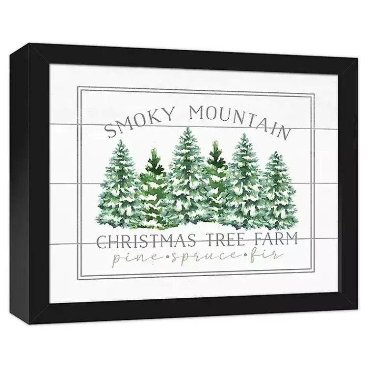 Hot Smoky Mountain Christmas Tree Farm Framed Plaque Christmas Art & Wall Decor