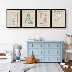 Kirklands Home Framed Art|Snow Skiing Patents Framed Art Prints Multi