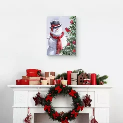 Clearance Snowman and Cardinal Canvas Art Print Christmas Art & Wall Decor