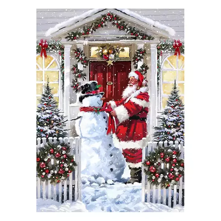 Sale Snowman and Santa Canvas Art Print Christmas Art & Wall Decor