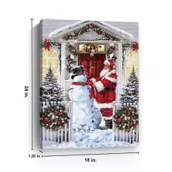 Sale Snowman and Santa Canvas Art Print Christmas Art & Wall Decor