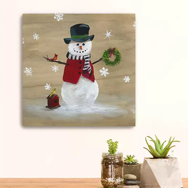 Outlet Snowman Birdhouse Canvas Christmas Art Print Christmas Art & Wall Decor