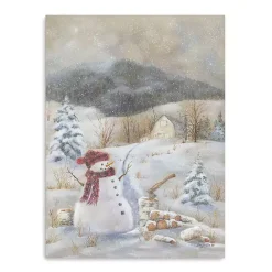 Discount Snowman Canvas Christmas Art Print Christmas Art & Wall Decor
