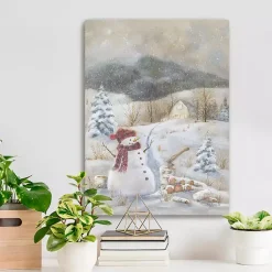Discount Snowman Canvas Christmas Art Print Christmas Art & Wall Decor