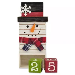 Discount Snowman Christmas Countdown Blocks Figurine Christmas Decorations