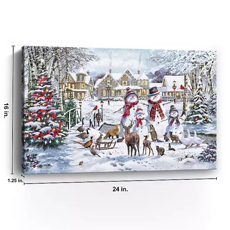 Snowman Family Canvas Art Print Christmas Art & Wall Decor