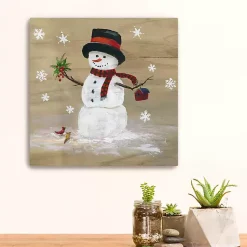 Discount Snowman Mistletoe Canvas Christmas Art Print Christmas Art & Wall Decor