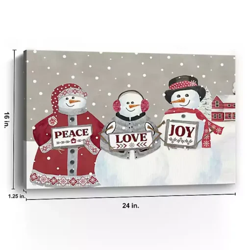 Snowman Peace Love Joy Christmas Wall Art Christmas Art & Wall Decor